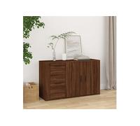 821003 vidaXL Buffet Chêne marron 100x33x59,5 cm Bois d'ingénierie