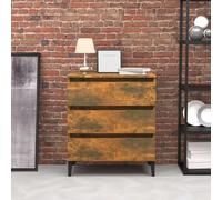 Vidaxl Buffet Chêne Fumé 60x35x69 Cm Bois D'ingénierie Marron