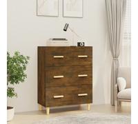 Vidaxl Buffet Chêne Fumé 70x34x90 Cm Bois D'ingénierie Marron