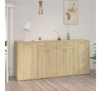 vidaXL Buffet Sonoma Armoire de rangement Gris 80x36x75 cm Bois d'ingénierie