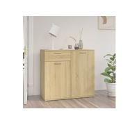 Buffet 80 X 36 X 75 Cm Chêne Sonoma Bois Contreplaqué Design Minimaliste Marron