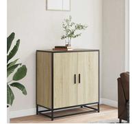 Buffet chêne sonoma - vidaXL - 68x35x76 cm - Bois d'ingénierie - Métal - 3 étagères - Capacité 60 kg - Assemblage requis