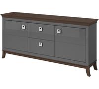 Buffet chic 180cm pour le salon en gris et chêne foncé, collection PALACE.