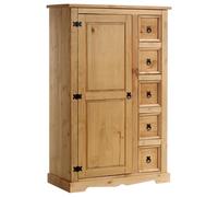 Buffet chiffonnier 5 tiroirs 1 porte pin massif 2 coloris disponibles