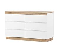 Buffet - Classique - 6 Tiroirs - Blanc - Bois - 110x40x67.5cm