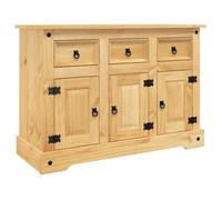 Buffet CLOUD, commode meuble de rangement Corona marron 112x43x78 cm bois massif pin mexicain J1878