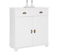 IDIMEX Buffet Colmar Commode bahut vaisselier Meuble Bas Rangement avec 1 tiroir et 2 Portes battantes, en pin Massif lasuré Blanc
