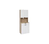 5five - Buffet de cuisine 4 portes Eat Up - Blanc et bois - 170 cm