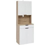 5five - Buffet de cuisine 4 portes Eat Up - Blanc et bois - 170 cm