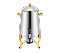 Buffet Commercial Au Détail 13L Distributeur D'eau Chaude Thé Thermos De Lait Or Cuivre Cafetière En Acier Inoxydable Simplifiez-Vous La Vie(Electric heating,Half gold)