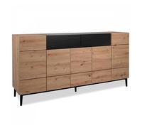 Buffet Commode Bois De Chne En Noir Naturel Meuble De Salon