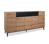 Buffet Commode Bois De Chne En Noir Naturel Meuble De Salon