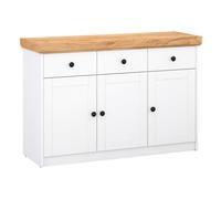 Commode De Salon En Bois Blanc Avec Tiroirs 122,5 X 82 X 42 Cm
