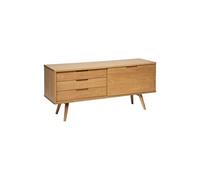 Buffet commode en bois coloris beige - longueur 160 x profondeur 72 x hauteur 44 cm --