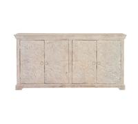 Buffet commode en bois de manguier coloris blanc vieilli - longueur 180 x profondeur 40 x hauteur 90 cm
