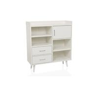 hjh Living Commode moderne MYRDAL 80×30×90 cm avec compartiments ouverts et fermés Blanc