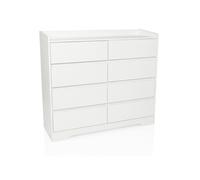 Buffet / commode OSOYRO 110x38x98 cm 8 tiroirs blanc