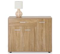 Idimex Buffet Coraline – Commode 1 tiroir 3 portes – Mélaminé chêne Sonoma – L88×H70×P30 cm