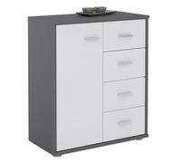 Idimex Buffet salle à manger Oscar 60 cm bois gris/chêne Sonoma 4 tiroirs 1 porte anti-éraflures