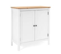 Buffet Commode Salon Armoire Bois Massif Meuble de Rangement Blanc Homestyle4u