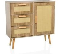 Buffet / commode STRYN 80x30x78 cm 3 tiroirs 1 porte marron clair hjh LIVING Marron Clair G