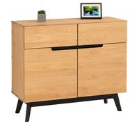 Buffet commode style scandinave avec 2 tiroirs et 2 portes en pin massif