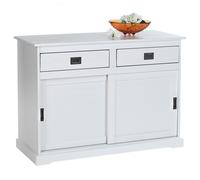 Buffet commode vaisselier 2 tiroirs et 2 portes coulissantes en pin massif