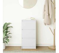 Buffet commode - vidaXL - Blanc - Bois d'ingénierie - 37,5x35x76 cm - 3 tiroirs - Capacité totale 60 kg