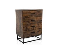 Buffet / commode VINSTRA 60x38,5x83,3 cm 4 tiroirs marron