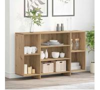 Buffet contemporain 120 x 30 x 75 cm - chêne artisanal, bois d'ingénierie, étagères intégrées