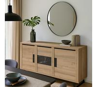 Buffet contemporain effet bois et céramique 190cm HORACE