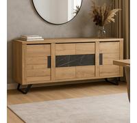 Buffet contemporain effet bois et céramique 225cm HORACE