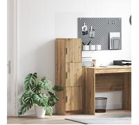 Buffet Contemporain - vidaXL - Chêne Artisan - 3 Compartiments - Beige - Bois d'Ingénierie