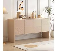 Buffet crème abricot 4 portes avec dispositif de recul, armoire de rangement, en bois MDF, buffet minimaliste, buffet, salon, couloir, salle à manger, grand espace de rangement, design moderne