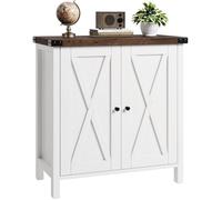 Buffet cuisine - buffet bas - BUFFET - BAHUT - 2 portes - Bois 76x40x80 cm - style scandinave Blanc et marron