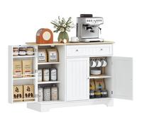 Buffet cuisine - HOMCOM - 3 portes, tiroir, étagères de porte et étagère réglable - MDF - 105x40x83cm - blanc