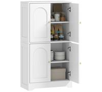 Buffet cuisine - HOMCOM - 4 portes cintrées et 2 étagères réglables - 60 x 30 x 110 cm - panneau de particules - blanc