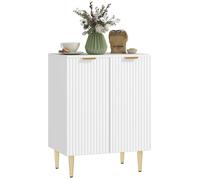 Buffet cuisine - meuble de rangement - HOMCOM - avec 2 portes étagère réglable pieds métalliques surélevés - 60 x 40 x 80 cm - blanc