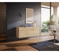 Buffet Cuor 150 cm Céramique Laminam® Sabbia Teinte chêne 3 Portes Flottant