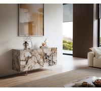 Buffet Cuor 150 cm Céramique Patagonia raffinée 3 Portes Pied optique flottant Verre acrylique