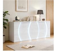 Buffet d’appoint blanc design 150x40x70cm éclairage LED intégré rangement spacieux et structure robuste idéa CAPTEUR D'IMAGE CCD