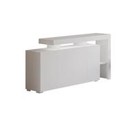 Buffet DAKOTA lumineux 4 portes niches ouvertes Blanc MDF 170x35x80 cm