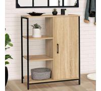 IDMarket – Buffet d'appoint Detroit 3 étagères et placard 70 cm design industriel