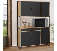 Buffet De Cuisine 120 Cm Boston Meuble 6 Portes Design Industriel + Tiroir