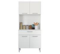 Buffet de Cuisine 4 Portes 1 Tiroir Blanc 3 Niches L 80 H 180 P 36.3 cm - L 80 x l 36.3 x H 180 cm