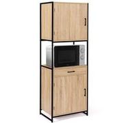 IDMarket – Buffet de cuisine Detroit 60 cm – 2 portes design industriel + tiroir G