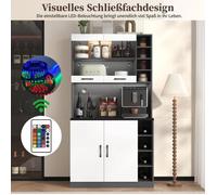 Buffet de Cuisine Armoire -101x47x187 CM- Meuble de Rangement Cuisine - 5 Portes - Buffet Salon avec Plans de Travail Vaisselier