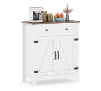 Buffet de Cuisine avec Porte et Tiroir COSTWAY, Étagère Réglable, 2 Kits Anti-basculement, Meuble de Rangement pour Garde-manger