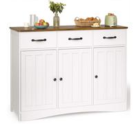 Buffet de Cuisine - Bealife - Meuble Rangement - 3 Tiroirs - 3 Portes - 6 Niveaux - Meuble Bas - Salon - Marron - 108x40x80cm