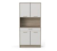 Buffet de cuisine coloris chêne kronberg, Blanc - Longueur 83,3 x Hauteur 176,1 x Profondeur 40 cm